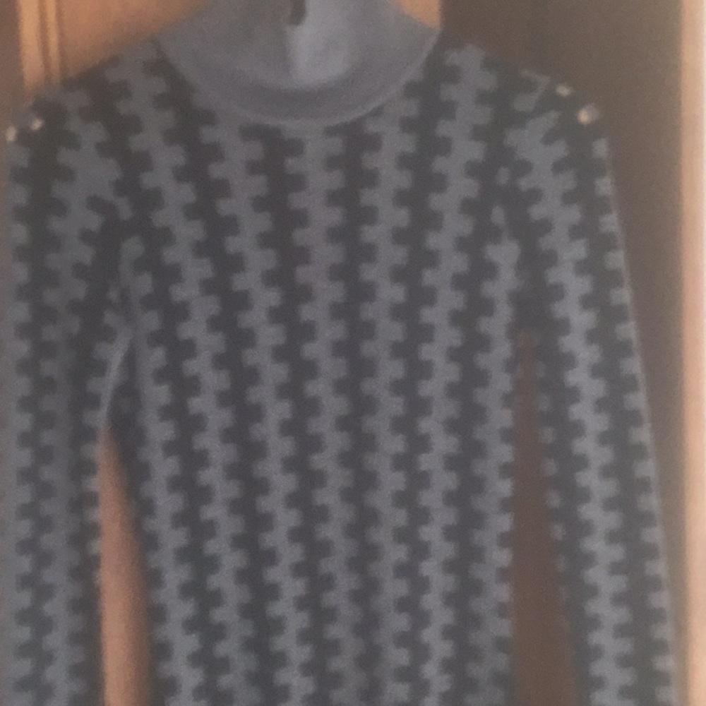 Black and Gray Knit Dress below the knee
